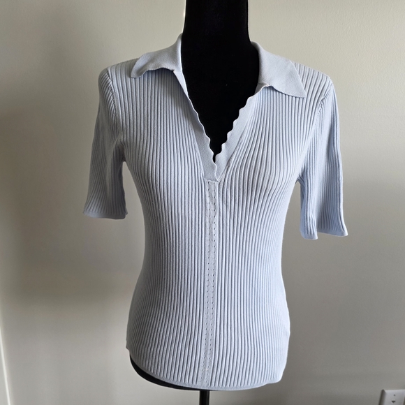 TRUTH Light Blue Ribbed Women's Top IN SIZE LARGE - Picture 1 of 10